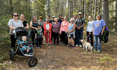 Hudson residents and visitors to the community took a walk along the Johnny Luc’s trail on Sunday afternoon.    Tim Brody / Bulletin Photo