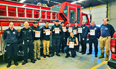 IFNA and Sioux Lookout Fire Services members take part in Ice Rescue training.    IFNA / Submitted Photo