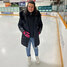 Komal Vijay Shah learning to ice skate at the Sioux Lookout Memorial Arena. Photo courtesy of Komal Vijay Shah