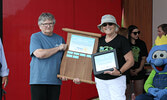 Rotary Club of Sioux Lookout member and Jack McKenzie Award coordinator Susan Barclay (left) presents the Jack McKenzie Memorial Award to this year’s recipient, Charron Sippola.   Tim Brody / Bulletin Photo