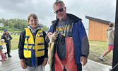 Mac Laverty and grandpa Ron Laverty with their 4.74 pound walleye. Tim Brody / Bulletin Photo