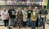 Pictured from left: Councillor Tiffany McKay, Councillor Donald McKay, OPP Detachment Admin Clerk Karen Golec, Special Constable Stephanie Carter, Sergeant Jean Duguay, Deputy Chief Cicilia Begg, Chief Donny Morris and Staff Sergeant Karl Duewel). Missing