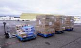 RFDA packages at the Thunder Bay Airport, destined for Kitchenuhmaykoosib Inninuwug.   Photo courtesy of IFNA