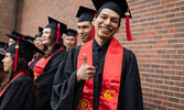 Graduate Frank Lachinette (Fort Severn) could barely contain his excitement. - Photo Courtesy Chondon Photography