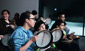 Children and their parents participate in the Samajam performance. - Tim Brody / Bulletin Photo