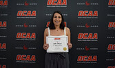 Kylie Moyer pictured with her honourary award for being selected as an OCAA East Division First Team All-Star. - Kylie Moyer / Submitted Photo