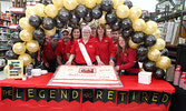 Linda Bancroft (centre, wearing sash and tiara) along with the team from Home Hardware Building Centre in Sioux Lookout. - Tim Brody / Bulletin Photo