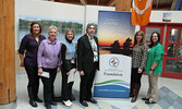 From left: SLMHC Foundation Board Member Monique Mousseau, Sioux Lookout Deputy Mayor Joyce Timpson, SLMHC Diagnostic Imaging Manager Arianna Kitching, SLMHC President and Chief Executive Officer Dean Osmond, SLMHC Foundation Board Chair Christine Hoey, a