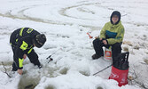 Sioux Mountain Public School students enjoyed a day out on Smock Lake, just up the Alcona Highway, where they participated in ice fishing along with Nishnawbe-Gamik Friendship Centre staff and Lac Seul Hard Water Adventures on March 14. - Sioux Mountain S