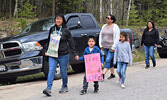 Lac Seul First Nation elementary students walked in solidarity with community leadership, members and elders to promote sober and healthy living. - Jesse Bonello / Bulletin Photo