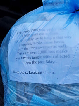 Municipality expresses thanks to individual(s) who cleaned up large number of discarded facemasks