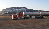 A Morgan Fuels truck in front of Mount McKay in Thunder Bay.   Photo courtesy of Morgan Fuels
