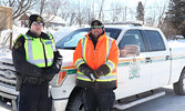 From left: Provincial Constable Matthew Price and Transportation Enforcement Officer Thomas McKeon. - Tim Brody / Bulletin Photo