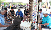 Drummers at the SLMHC National Indigenous Peoples Day celebration.   Tim Brody / Bulletin Photo