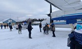 The final evacuated community member gets off the plane in Neskantaga First Nation. - Neskantaga Chief Chris Moonias / Twitter Photos
