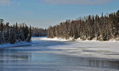 Above seasonal temperature for November gave way to a colder start for December, allowing area waterways to freeze-up, as in this view from the bridge at Superior Junction.      Mike Lawrence / Bulletin Photo