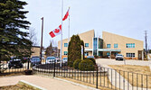 The Canadian flag at the Sioux Lookout Municipal Office flew at half-mast last week in honour of those impacted by the tragedy in Nova Scotia. - Jesse Bonello / Bulletin Photo
