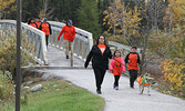 Participants take part in the 2020 Orange Shirt Day Commemorative Walk.     Bulletin File Photo