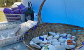 Specially painted stones adorned with butterflies, along with other resources, were available for people to take home.     Tim Brody / Bulletin Photo