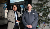 Tyreese Skunk receives the Sr. Male Athlete of the Year Award.   Tim Brody / Bulletin Photo
