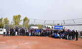 Every PFFNHS student in attendance received a Toronto Blue Jays hat, courtesy of the Jays Care Foundation, during the field unveiling. - Jesse Bonello / Bulletin Photo