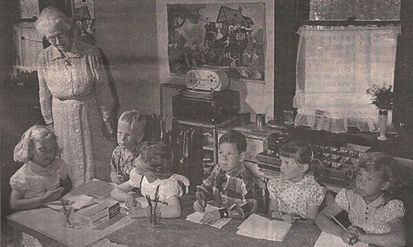 Pic of the Past: Students listen as Miss Boyle talks