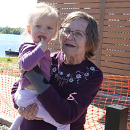 Edna Robertson with great-granddaughter Kennedy Hakala