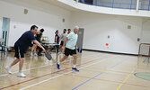 Nine players took part in the Winter Festival Pickleball Tournament at the Rec Centre on March 1.   Tim Brody / Bulletin Photo