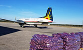 Over 12,000 pounds of potatoes were loaded into the Wasaya Airways Hawker Siddeley 748 (pictured) and flown to Kitchenuhmaykoosib Inninuwug First Nation last week. - Liz Ward / Submitted Photo