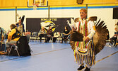 Dancers in traditional regalia, along with drummers and singers, filled the PFFNHS gymnasium during the powwow. - Jesse Bonello / Bulletin Photo
