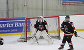 Presley Brohm backstopping for the Thunder Bay Bantam A Queens. - James Brohm / Submitted Photo