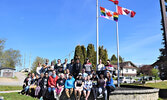 Sioux Lookout Community GSA members, community members, and Sioux Lookout Mayor Doug Lawrance celebrated the flag raising ceremony just outside the municipal office.- Jesse Bonello / Bulletin Photo