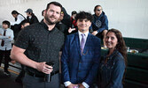 From left: SNHS Teacher Jason MacMillan, student Talen Zoccole, and Teacher Julia Palumbo.    Tim Brody / Bulletin Photo