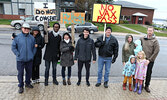 Freedom rally participants on Front Street on Oct. 30.      Tim Brody / Bulletin Photo