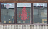 The Nishnawbe-Gamik Friendship Centre hung a Red Dress in their window to honour and raise awareness of Missing and Murdered Indigenous Women and Girls.     Reeti Meenakshi Rohilla / Bulletin Photo