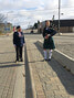 Legion Ladies Auxiliary President Charron Sippola looks on as Laura Sayers plays Wings and Amazing Grace in front of the Edwin Switzer Memorial Sioux Lookout Legion, Branch #78. - Photo courtesy Charron Sippola