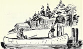  Illustration by William Lackey in Crazy White Man showing Richard with two Ojibway people in the canoe.    Source: Crazy White Man