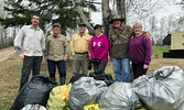 Some of the clean up crew shown here, from left, are Lorenzo Durante, Kirk Drew, Arvid Hakala, Nicole Carnochan, Oleh Zmiyiwsky, Mary MacKenzie. Many others are missing from the picture.   Photo courtesy of Dick MacKenzie