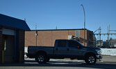 A truck exits Rainbow Car Wash looking clean and shiny. - Jesse Bonello / Bulletin Photo