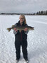 Stacey George with her third catch of the day, a 3.96 pound Northern Pike. - Stacy George / Submitted Photo
