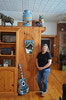Faye Libler posing with a variety of her works of repurposed art. - Photo courtesy John Libler