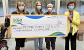 From left: Christine Hoey (Foundation President), Brittany Garner, Katie Mercer (Brittany’s fiancé) and Rita Demetzer (Foundation Treasurer).   Photo courtesy of Sioux Lookout Meno Ya Win Health Centre Foundation