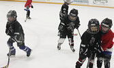 Members of the Sioux Knights in action against the Red Lake Rebels.    Tim Brody / Bulletin Photo