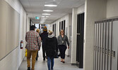 SNHS students take a first look at their new school as they browse the hallways. - Jesse Bonello / Bulletin Photo