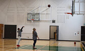 Some of the student-athletes were already getting familiarized with their new gymnasium. - Jesse Bonello / Bulletin Photo