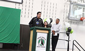 From left: Lac Seul First Nation Chief Derek Maud, Reina Foster - former youth chief of Lac Seul First Nation and former Lac Seul First Nation Chief Clifford Bull, now an advisor to the province's Indigenous Affairs minister. - Tim Brody / Bulletin Photo