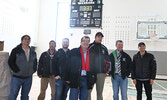 KPDSB Director of Education Sean Monteith (second from right) takes Kenora MP Bob Nault (centre) and Lac Seul First Nation Chief Derek Maud (third from right), his Council and his Education Director on a tour of the new high school, which included a stop 