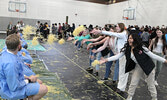 Students paid to throw pasta at their teachers as a fundraiser for the Terry Fox Foundation.    Tim Brody / Bulletin Photo