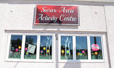 Updated spring themed window display at the Sioux Area Seniors Activity Centre.     Tim Brody / Bulletin Photo