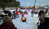 Community members joined representatives from VAAC at this year’s Shine the Light event at the St. Andrew’s United Church Peace Garden on Nov. 25.   Tim Brody / Bulletin Photo